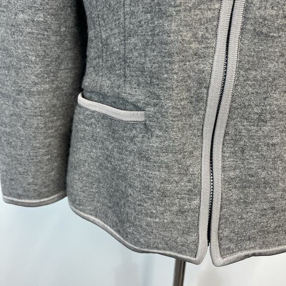 Geiger Pure Full Zip Cardigan Sweater Jacket size 36 6 Gray Silver Wool Austria - Picture 5 of 10